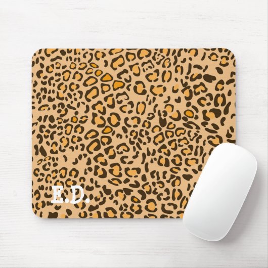 TAPIS DE SOURIS MOUSE EMPREINTE DE LÉOPARD (Avec souris)
