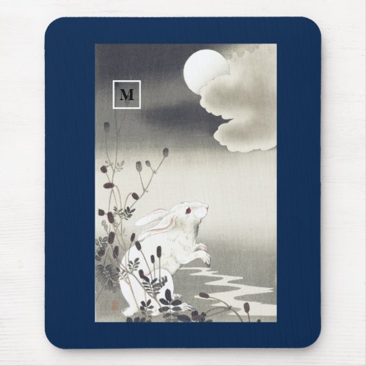 TAPIS DE SOURIS MOUSE PAD RABBIT SUR LA LUNE JAPONAISE (Devant)