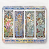 Tapis De Souris MOUSE PAD - "Times of the Day" d'Alphonse Mucha (Devant)