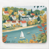 Tapis De Souris Mouse Pad, village d'automne (Devant)