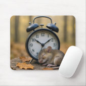 Tapis De Souris Mouse Sleeping By an Alarm Clock (Avec souris)