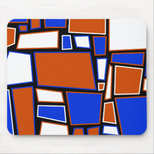 Tapis De Souris Mousemat, abstract squares, red, white & blue