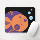 Tapis De Souris Mousemat, Circle Fish, purple orange, blue bubbles (Avec souris)