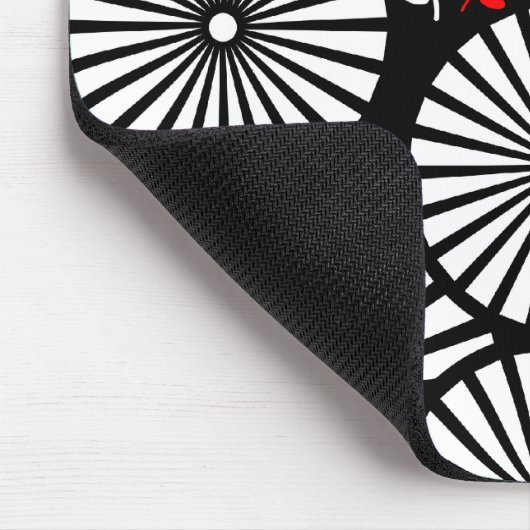 Tapis De Souris Mousepac à fleurs noires rétro (Coin)