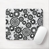 Tapis De Souris Mousepac à fleurs noires rétro (Avec souris)