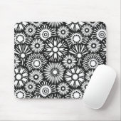 Tapis De Souris mousepac floral noir et blanc (Avec souris)