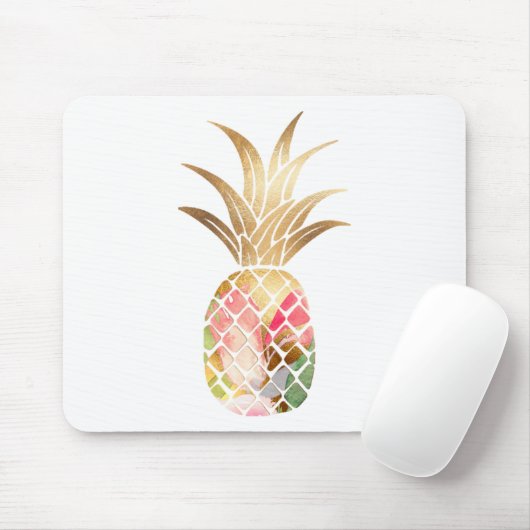 Tapis De Souris Mousepad à ananas en or (Avec souris)