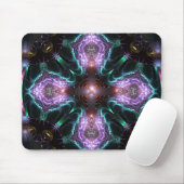 Tapis De Souris Mousepad à croix violette fractale (Avec souris)