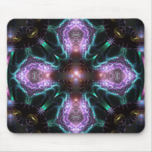 Tapis De Souris Mousepad à croix violette fractale
