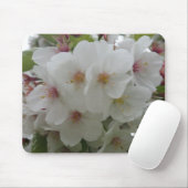 Tapis De Souris Mousepad à fleurs blanches (Avec souris)