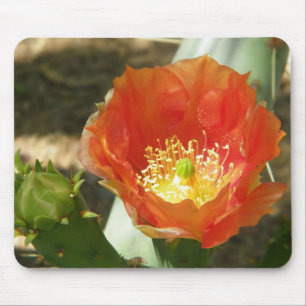 Tapis De Souris Mousepad à fleurs de cactus orange