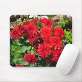 Tapis De Souris Mousepad à fleurs de Dahlia rouge (Avec souris)