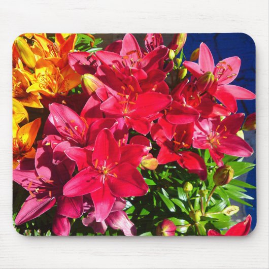 Tapis De Souris Mousepad à fleurs rouges (Devant)