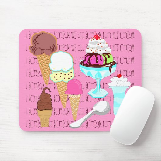 Tapis De Souris Mousepad à la crème glacée (Avec souris)