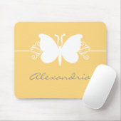 Tapis De Souris Mousepad à papillon jaune doux (Avec souris)