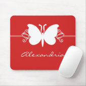 Tapis De Souris Mousepad à papillon rouge foncé (Avec souris)