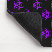 Tapis De Souris Mousepad à risque biologique pourpre avec texte pe (Coin)