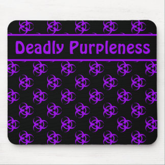 Tapis De Souris Mousepad à risque biologique pourpre avec texte pe