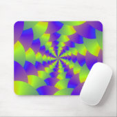 Tapis De Souris Mousepad à spirale jaune et violet (Avec souris)