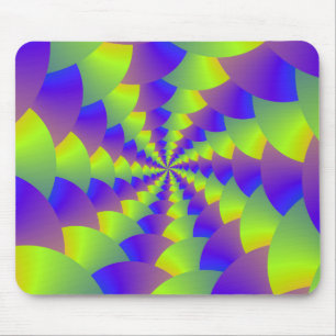 Tapis De Souris Mousepad à spirale jaune et violet