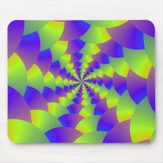 Tapis De Souris Mousepad à spirale jaune et violet (Devant)