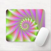 Tapis De Souris Mousepad à spirale rose et verte (Avec souris)