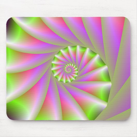 Tapis De Souris Mousepad à spirale rose et verte (Devant)