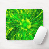Tapis De Souris Mousepad Abstrait Lines Fleur verte (Avec souris)