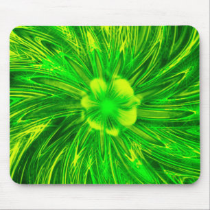 Tapis De Souris Mousepad Abstrait Lines Fleur verte