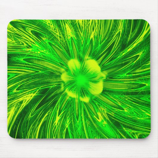 Tapis De Souris Mousepad Abstrait Lines Fleur verte (Devant)