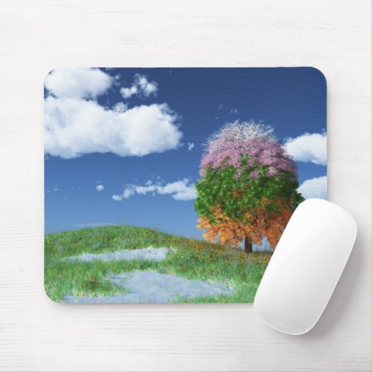 Tapis De Souris Mousepad, arbre de saison (Avec souris)