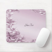 Tapis De Souris Mousepad au feuillage rose (Avec souris)