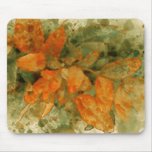 Tapis De Souris Mousepad Automne Branche Jaune Aquarelle