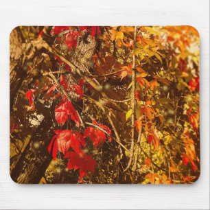 Tapis De Souris Mousepad Automne Vignes rouges jaunes