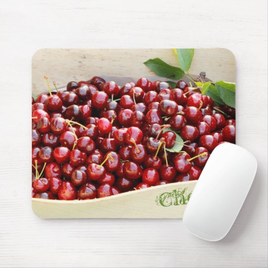 Tapis De Souris Mousepad aux cerises rouges (Avec souris)