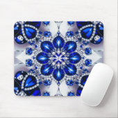 Tapis De Souris Mousepad aux couleurs Bleues Blanches Design (Avec souris)