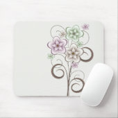 Tapis De Souris Mousepad aux fleurs et boucles (Avec souris)