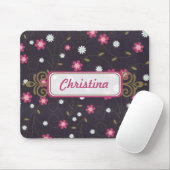 Tapis De Souris Mousepad aux fleurs roses (Avec souris)