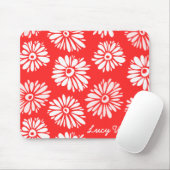 Tapis De Souris Mousepad aux fleurs rouges (Avec souris)