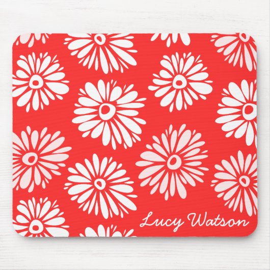Tapis De Souris Mousepad aux fleurs rouges (Devant)