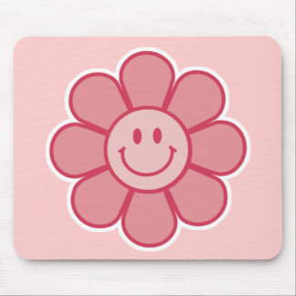 Tapis De Souris Mousepad aux fleurs souriantes (rose)