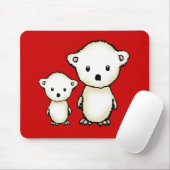 Tapis De Souris Mousepad aux ours polaires mignons (Avec souris)