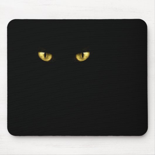 Tapis De Souris Mousepad aux yeux de chat noir (Devant)