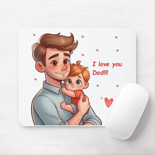 Tapis De Souris Mousepad avec dévouement pour papa. (Avec souris)