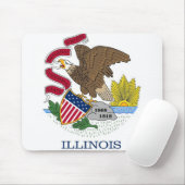 Tapis De Souris Mousepad avec Drapeau de l'Illinois - États-Unis (Avec souris)