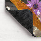 Tapis De Souris mousepad avec le papillon et les fleurs oranges (Coin)