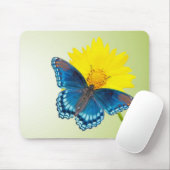 Tapis De Souris Mousepad avec papillon et fleur (Avec souris)