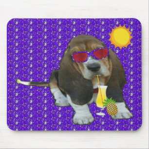 Tapis De Souris Mousepad Baby Basset Hound Heure d'été