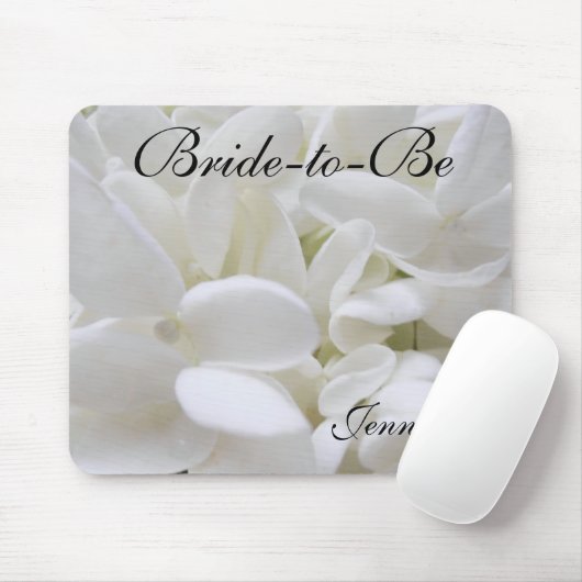 Tapis De Souris Mousepad blanc de "future mariée" d'hortensia (Avec souris)