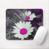 Tapis De Souris Mousepad blanc marguerite (rose) (Avec souris)